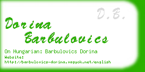 dorina barbulovics business card